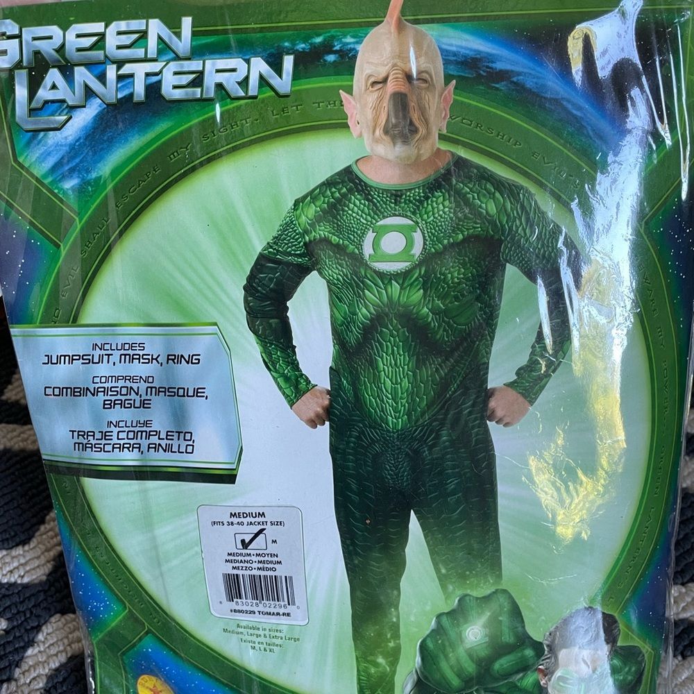 Green Lantern Tomar-Re Halloween Cosplay Costume Size Medium Adult 3pc New